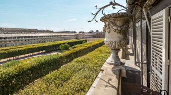 View on the gardens of the Palais Royal
