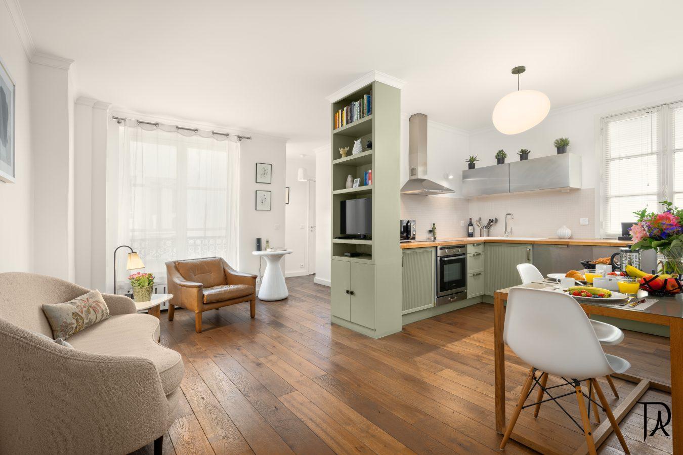 Living room and kitchen Living room and kitchen